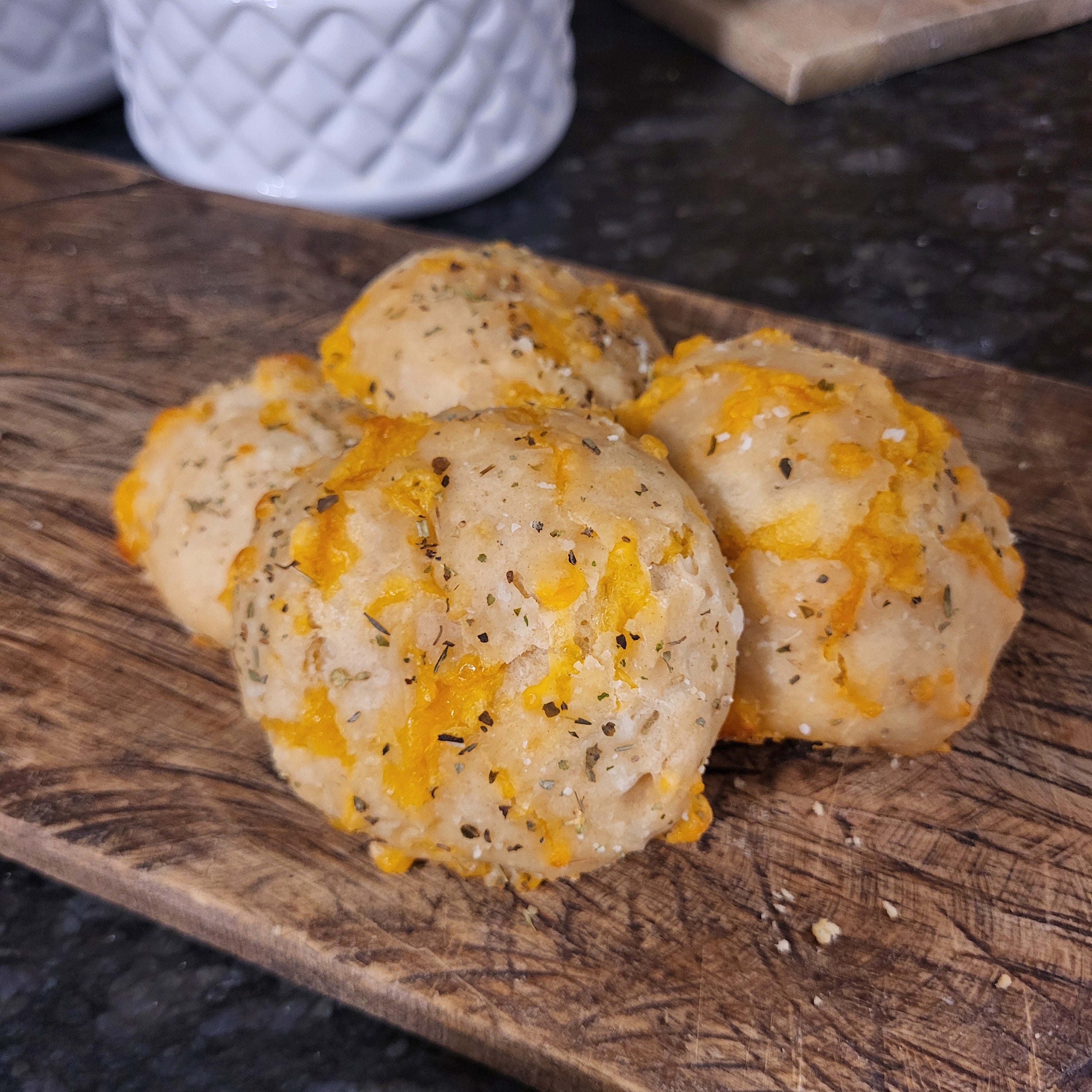 Garlic Cheddar Sourdough Biscuits